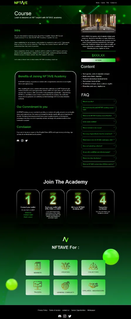 Crypto landing page